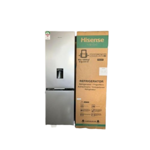 Hisense 268L REF265DR Bottom Freezer Refrigerator with a 2-litre water dispenser.