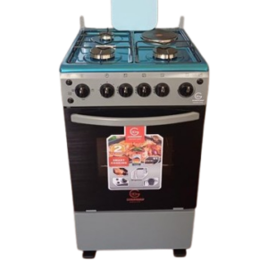 Eurochef 50x55 Cooker, 3 Gas Jet Burners + 1 Electric Hot Plate, Electric Oven Cooker